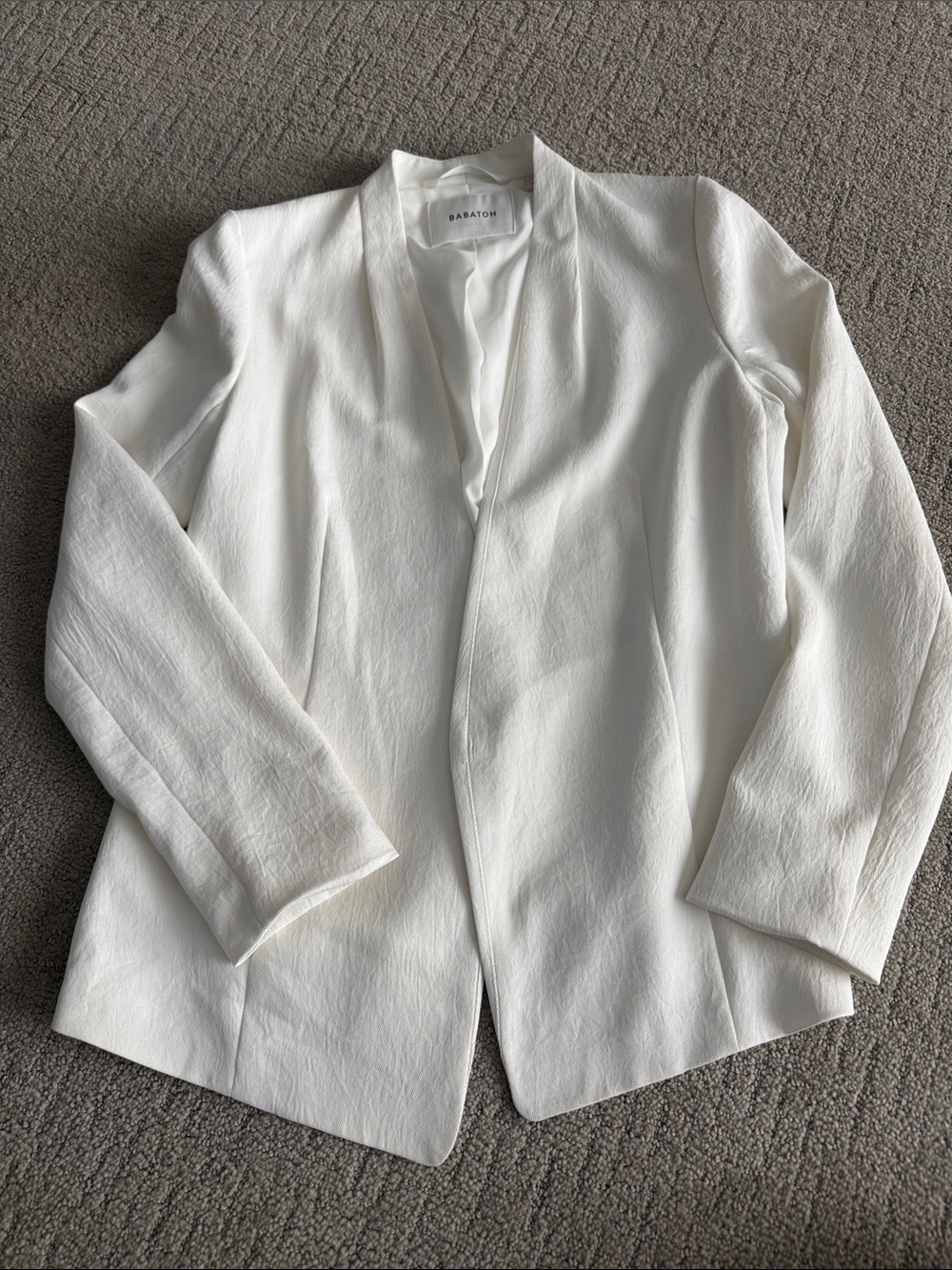 Babaton Aritzia Ivory Open-Front Jacket